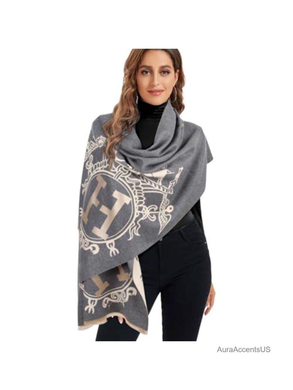 Women's Pashmina Shawl Wrap Cashmere Poncho Cape Wedding Scarf